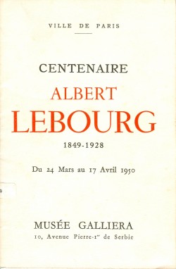 catalogue exposition Albert LEBOURG