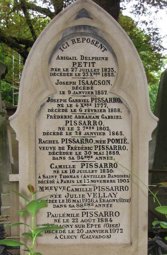 tombe de Camille PISSARRO au cimetière du Père Lachaise à Paris 