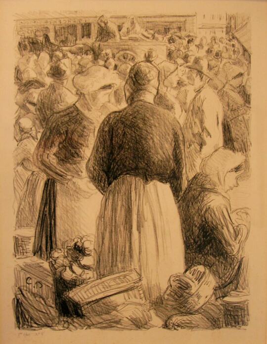Pissarro - marché à pontoise vers 1895