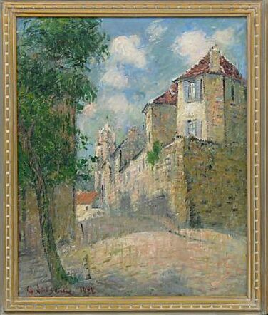 Gustave LOISEAU - rue delacour à Pontoise - Huile sur toile