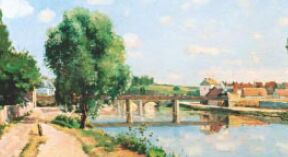 Le pont de chemin de fer à Pontoise - Camille PISSARRO