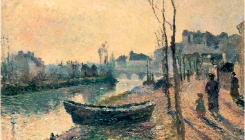 Quai du Pothuis soleil d'hiver à Pontoise - Camille PISSARRO