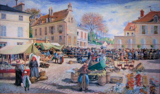 Ludovic PIETTE - Le marché à la vollaile, place de l'Hôtel de Ville Pontoise